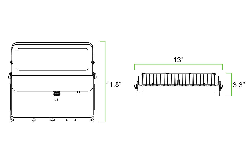 LED Landscape Floodlights - 150W - 19,500 Lumens - 5000K Daylight - 120-277V - Trunnion Mount - Integrated Photocell