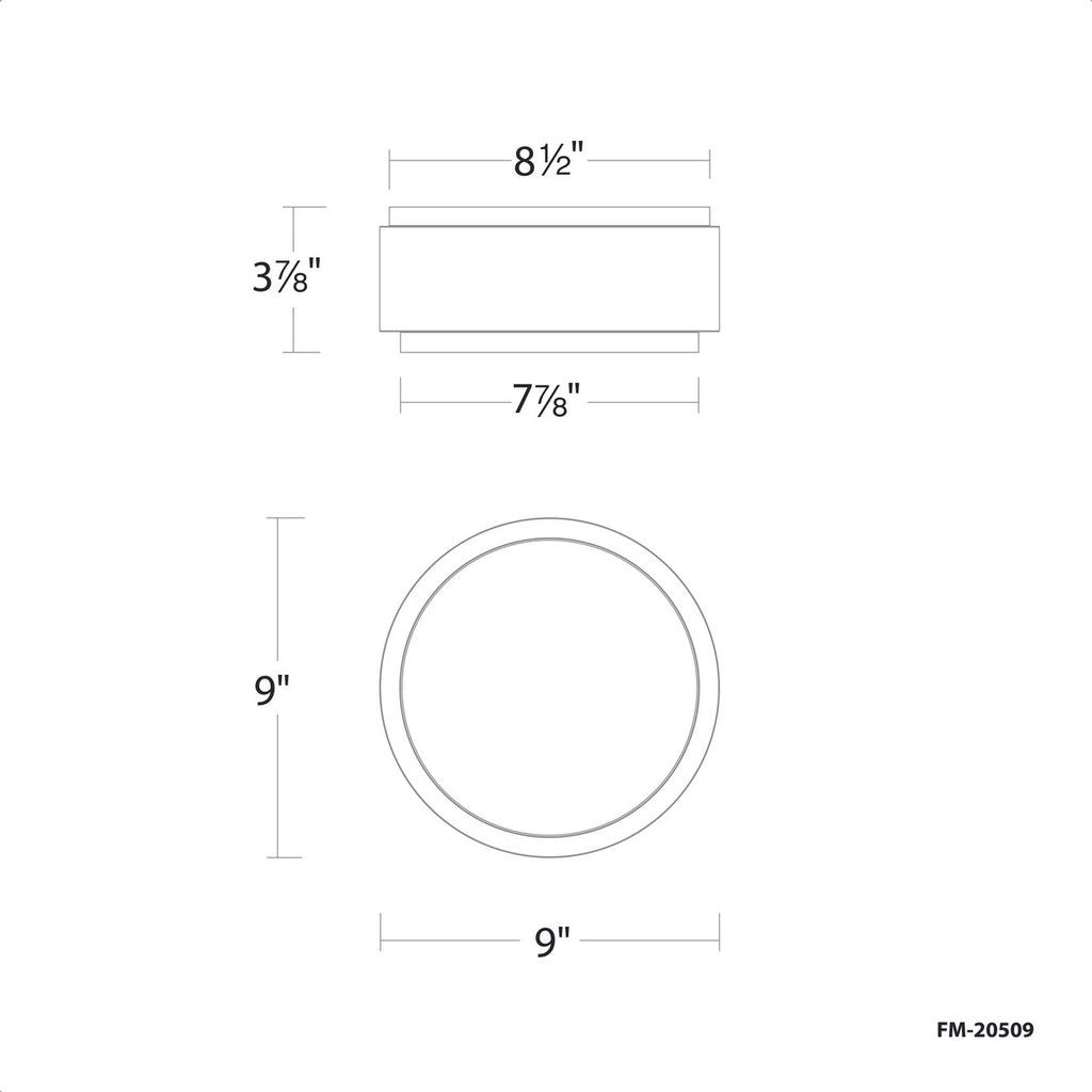 SALVO 9IN FLUSH MOUNT 4CCT 3500K