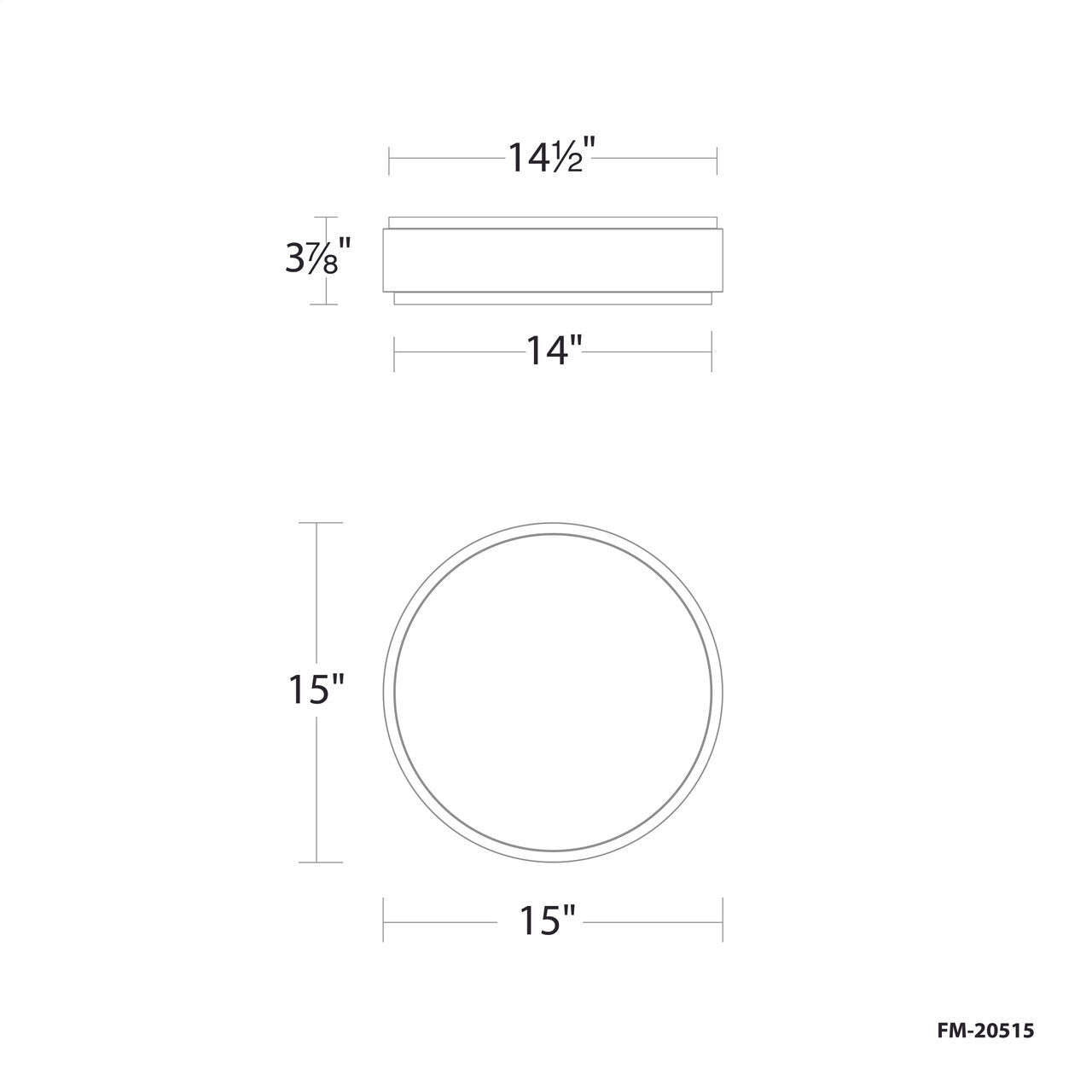 SALVO 15IN FLUSH MOUNT 4CCT 3000K