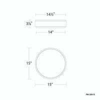SALVO 15IN FLUSH MOUNT 4CCT 3000K