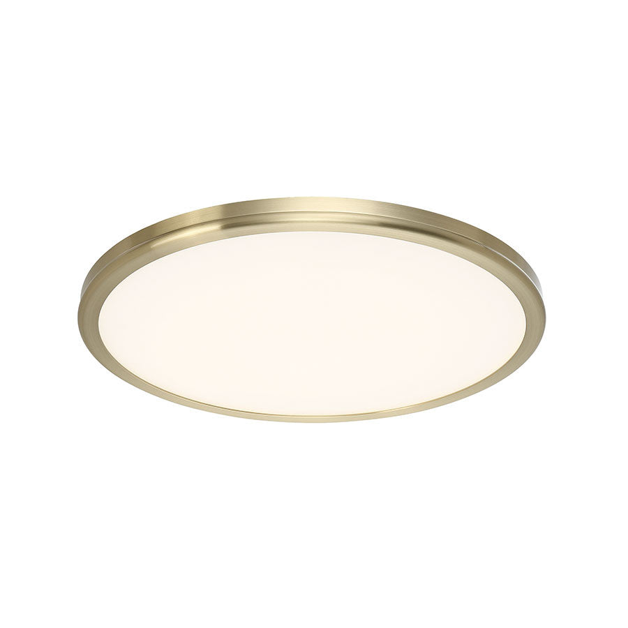 GEOS 15in. LED Flush Mount Light 3000K in Brushed Brass