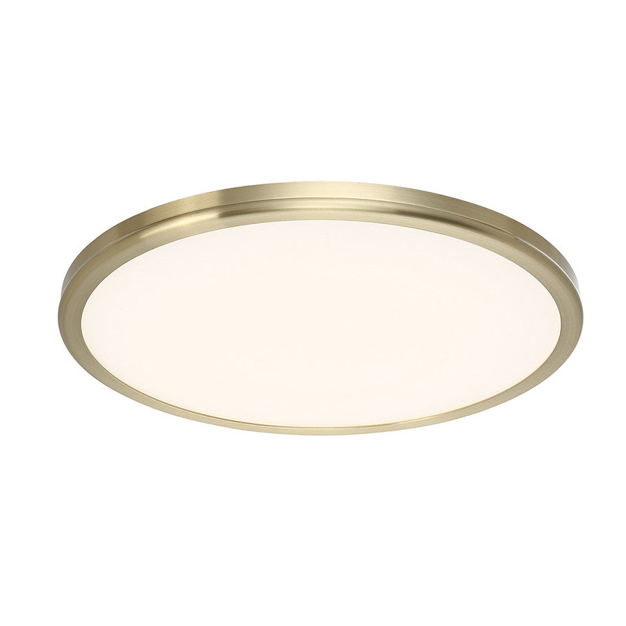 GEOS 22in. LED Flush Mount Light 3000K in Brushed Brass