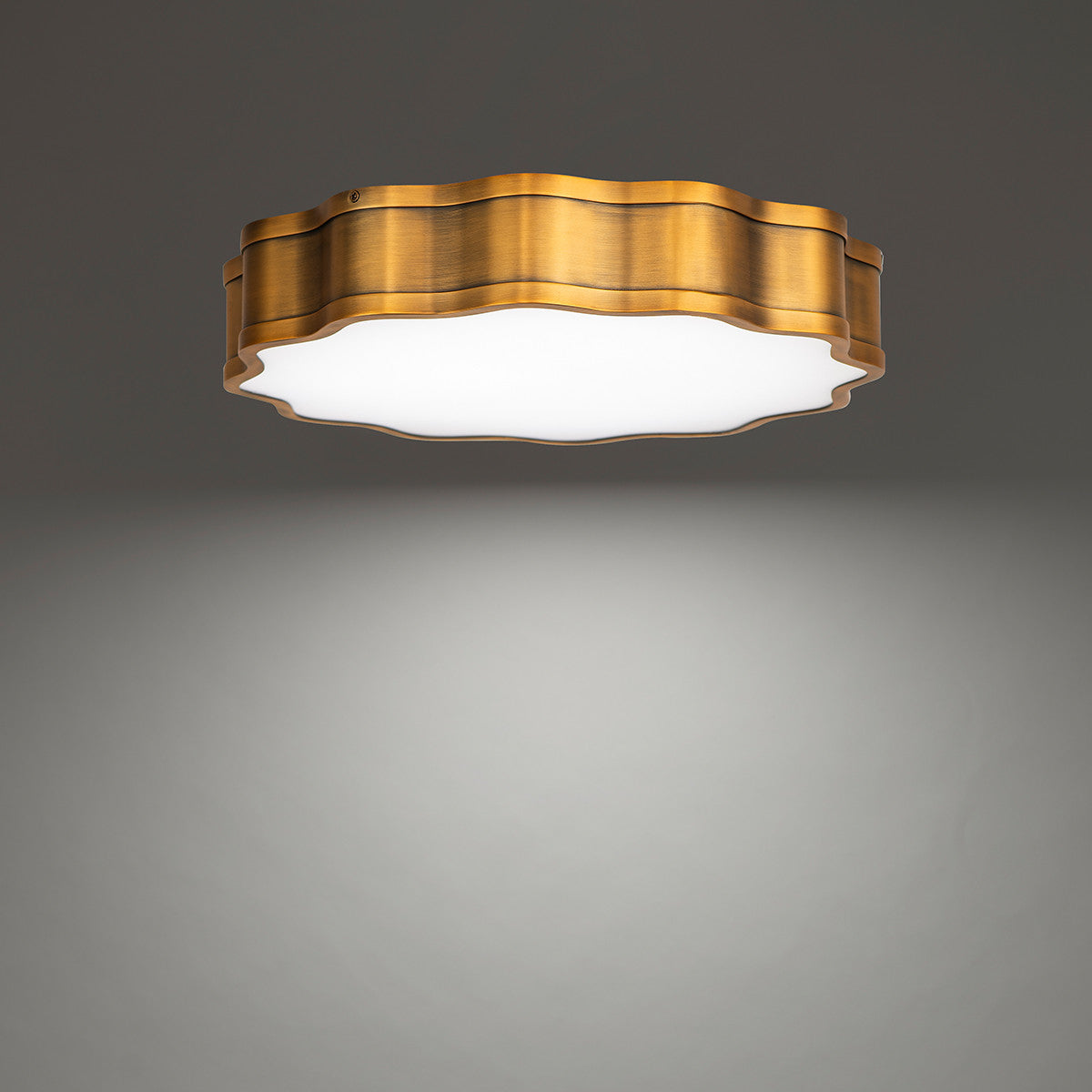 Vaughan 20in. LED Flush Mount Light 3000K in Aged Brass