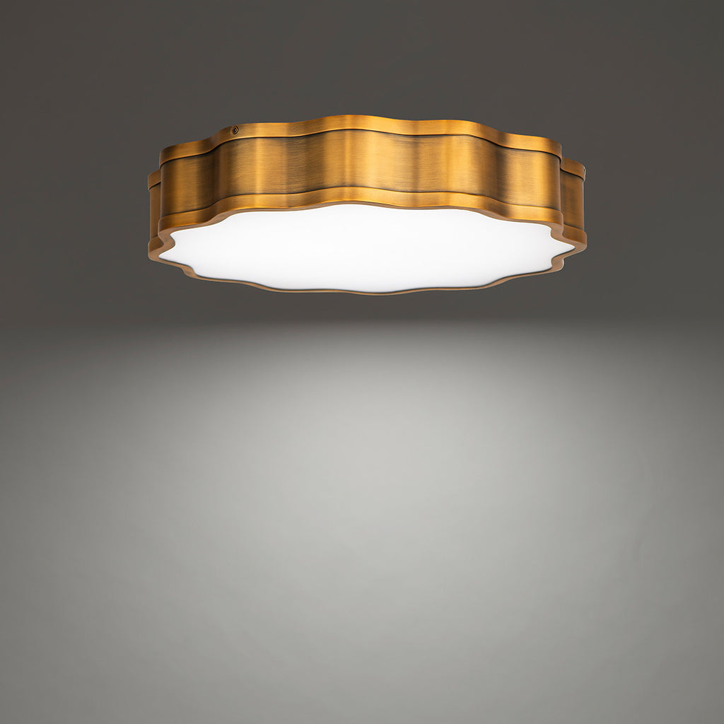 Vaughan 20in. LED Flush Mount Light 3000K in Aged Brass