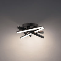 PARALLAX 16in. LED Flush Mount Light 2700K/3000K/3500K in Black - FM-73116-30-BK