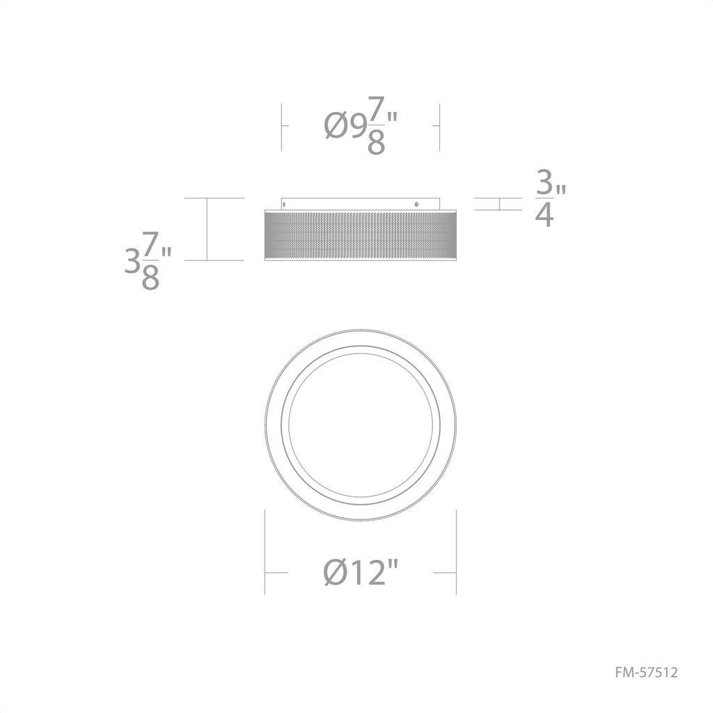 GRILLE 12IN FLUSH MOUNT 4CCT 2700K