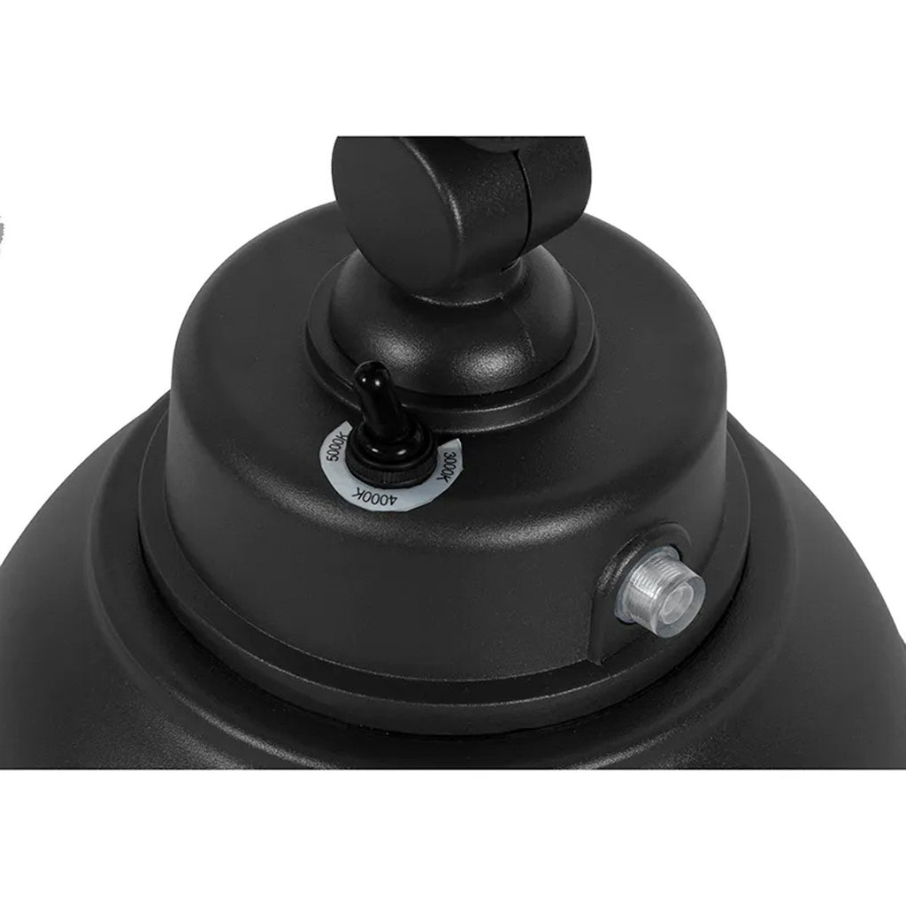 LED Outdoor Gooseneck Wall Lights - Medium 25 Watts - 3000 Lumens - Color Selectable 30K/40K/50K - 120-277V - Integrated Photocell - Black Finish