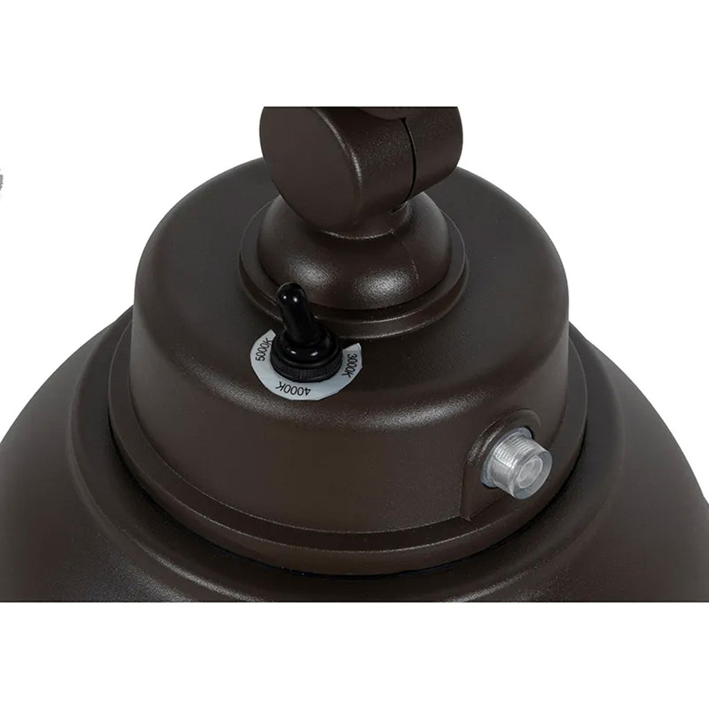 LED Outdoor Gooseneck Wall Lights - Medium 25 Watts - 3000 Lumens - Color Selectable 30K/40K/50K - 120-277V - Integrated Photocell - Bronze Finish