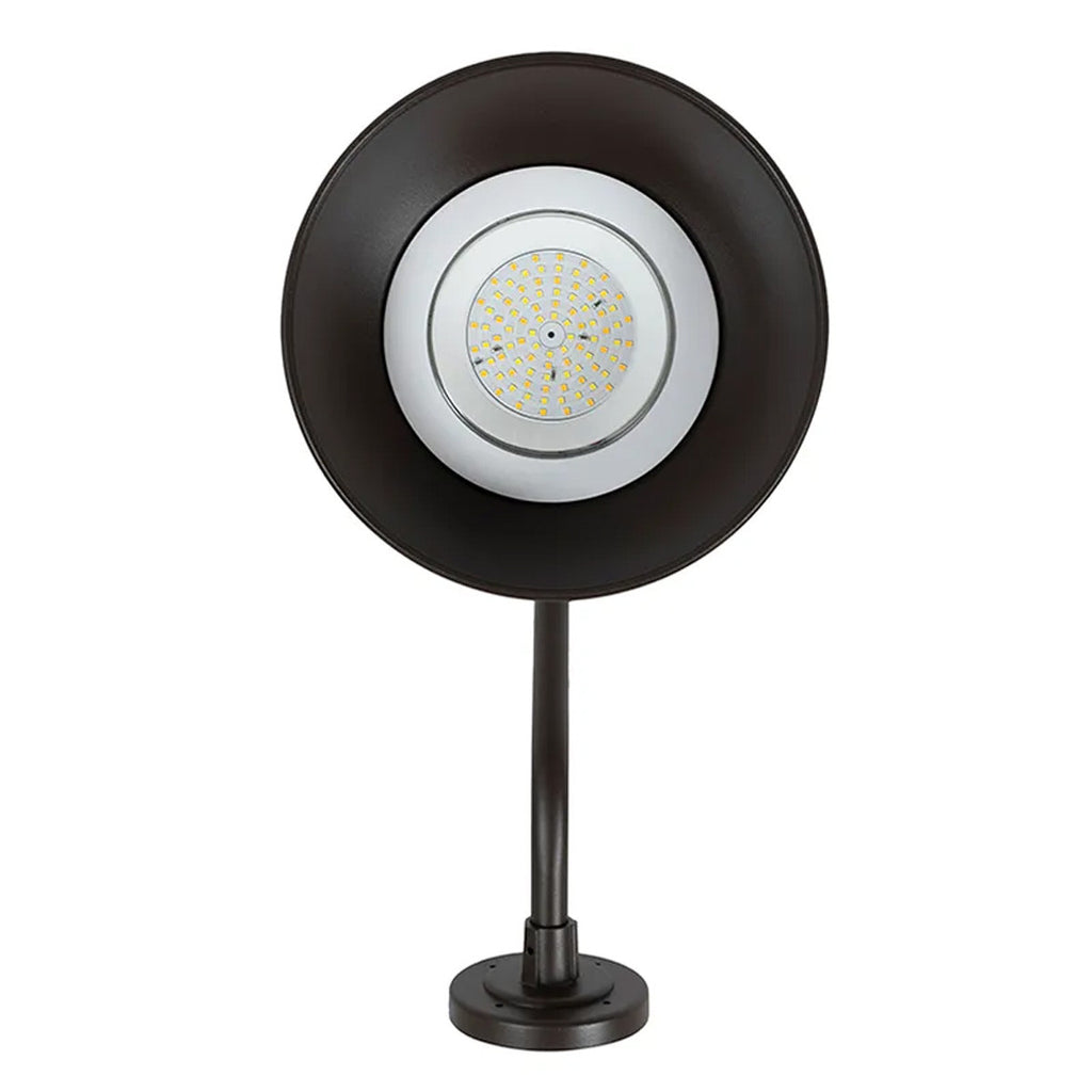 LED Outdoor Gooseneck Wall Lights - Medium 25 Watts - 3000 Lumens - Color Selectable 30K/40K/50K - 120-277V - Integrated Photocell - Bronze Finish