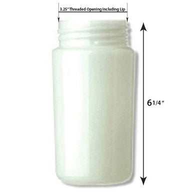 6 Inch Plastic Cylinder Threaded Lip Opening White Acrylic