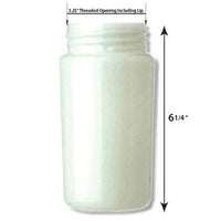6 Inch Plastic Cylinder Threaded Lip Opening White Acrylic