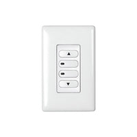 Low Voltage Switch, Latching, 3 Button, with Pilot LED, Raise-On/Off-Lower, 0-10V Control, 100mA, White