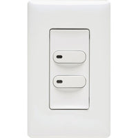 Low Voltage Switch, Momentary, 2 Buttons, No Pilot LED, Gray