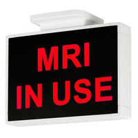 LED Message Sign, Green, Single Face, Wall, Ceiling Mount, 120V/277V, 12W, White, Black Housing, No Panel