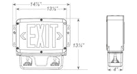 Hazardous Location LED Combo Exit Sign Light - Single Face - Gray Housing Color with Red Lettering - 120-277V