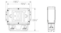 Hazardous Location LED Combo Exit Sign And Emergency Light - Choose Red or Green Lettering, 1 Or 2 Sided - With 90 Minute Battery Back-Up