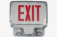 Hazardous Location LED Combo Exit Sign And Emergency Light - Choose Red or Green Lettering, 1 Or 2 Sided - With 90 Minute Battery Back-Up