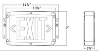 Hazardous Location LED Exit Sign & Emergency Light - Single Face - Gray Housing Color with Red Lettering - 120-277V - with 90 Minute Battery Back-Up