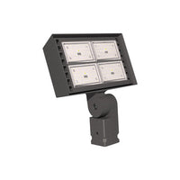 Medium LED flood with a variety of NEMA distribution for lighting applications such as safety/security, accent, flag pole, columns, or signs.