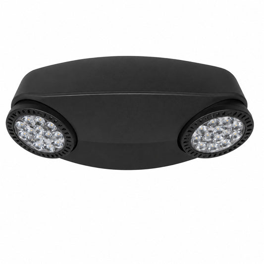 High 10 Watt Emergency Light, 1100 Lumens, Black Finish, 90 Minute Battery Back Up