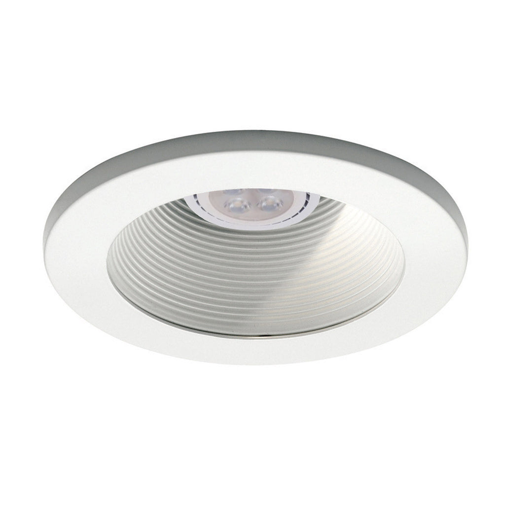 4in Adjustable Round Step Baffle Trim in White