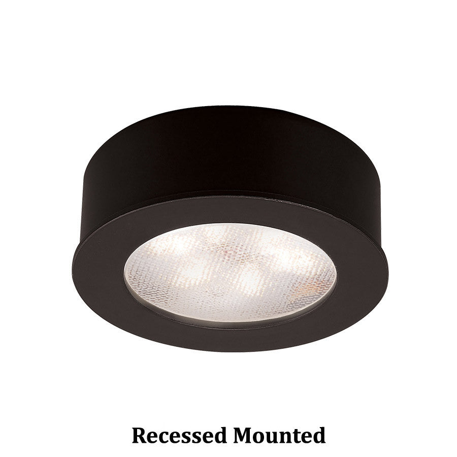 Round LED Button Light 2700K Soft White in Black