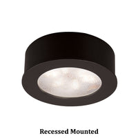 Round LED Button Light 2700K Soft White in Black