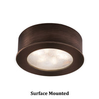 Round LED Button Light 3000K Warm White in Copper Bronze