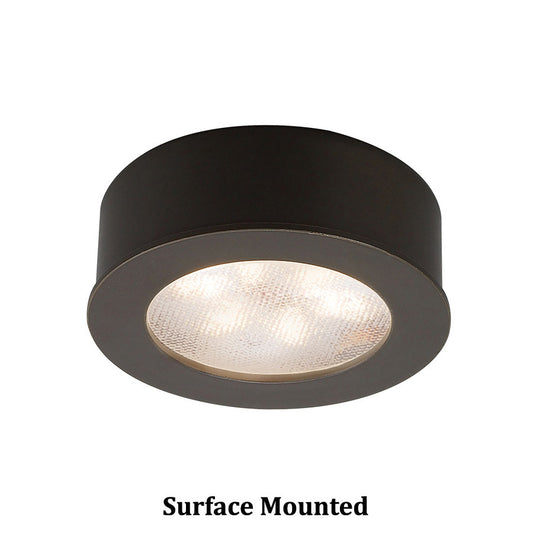 Round LED Button Light 2700K Soft White in Dark Bronze