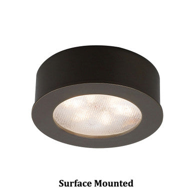 Round LED Button Light 3000K Warm White in Dark Bronze