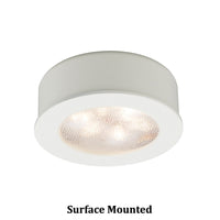 Round LED Button Light 3000K Warm White in White