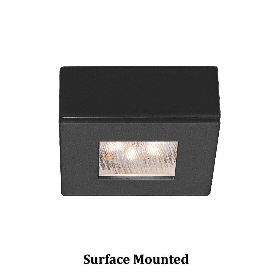 Square LED Button Light 2700K Soft White in Black