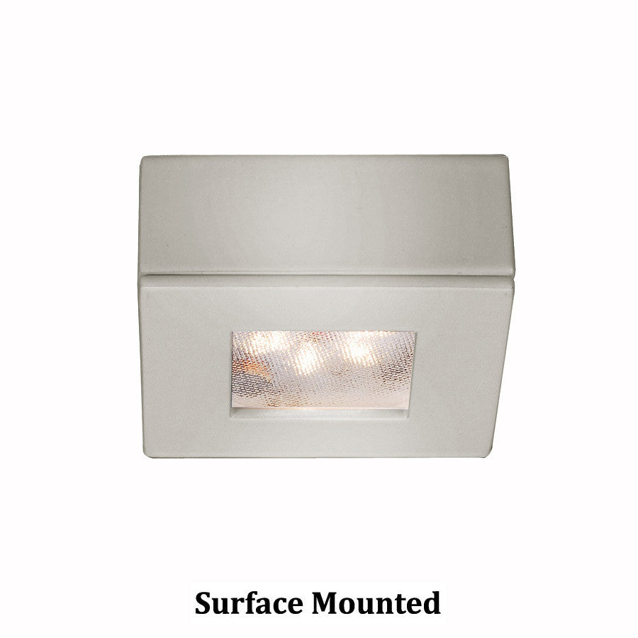 Square LED Button Light 2700K Soft White in Brushed Nickel
