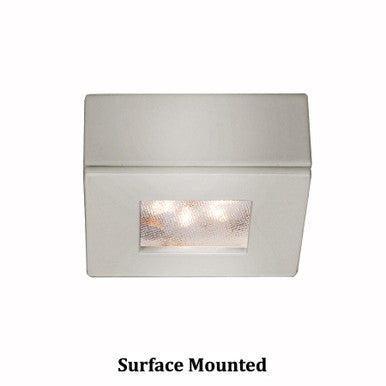 Square LED Button Light 3000K Warm White in Brushed Nickel