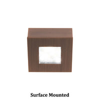 Square LED Button Light 3000K Warm White in Copper Bronze