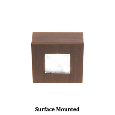 Square LED Button Light 2700K Soft White in Copper Bronze
