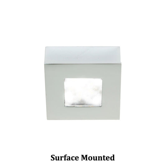 Square LED Button Light 2700K Soft White in Chrome