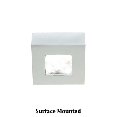 Square LED Button Light 3000K Warm White in Chrome