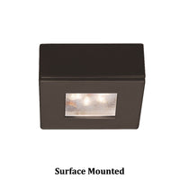 Square LED Button Light 2700K Soft White in Dark Bronze
