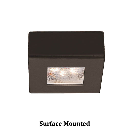 Square LED Button Light 3000K Warm White in Dark Bronze