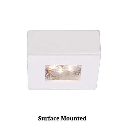 Square LED Button Light 3000K Warm White in White