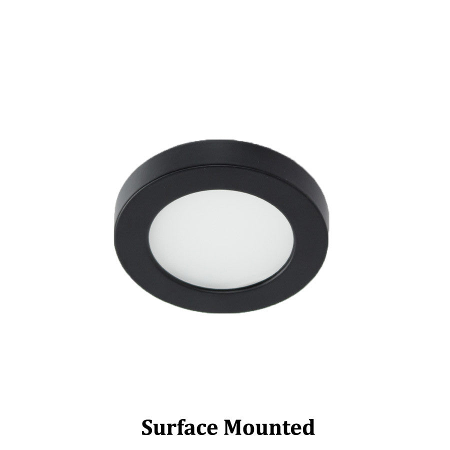 Edge Lit Energy Star LED Button Light 2700K Warm White in Black