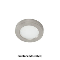 Edge Lit Energy Star LED Button Light 3000K Soft White in Brushed Nickel