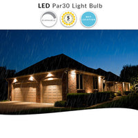 Wet Location LED PAR30 Bulb - 12.5 Watt - 1000 Lumens - 2700K Warm White - 25 Deg Beam - E26 Medium Base - 120V - Dimmable