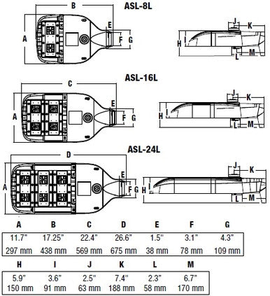 Hubbell Outdoor Lighting ASL-A-8L-4K-210-3-U-DB 62W Area Light, 8 LEDs, 40K, Type III  120-277V 5624 LM, Bronze