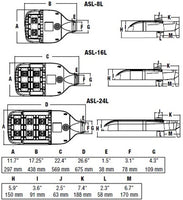 Hubbell Outdoor Lighting ASL-A-8L-4K-210-3-U-DB 62W Area Light, 8 LEDs, 40K, Type III  120-277V 5624 LM, Bronze