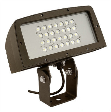 Hubbell Outdoor Lighting FLL-28L 100W Large Architechtural LED Floodlight, Yoke Mount, Wide Beam, 120-277V 8054 LM, 50K, Bronze