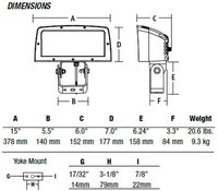 Hubbell Outdoor Lighting FLL-28L 100W Large Architechtural LED Floodlight, Yoke Mount, Wide Beam, 120-277V 8054 LM, 50K, Bronze