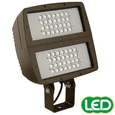 Hubbell Outdoor Lighting FXL-56L 199W Large Architechtural LED Floodlight, Yoke Mount, Wide Beam, 120-277V 16358 LM, 50K, Bronze