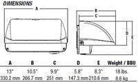 Hubbell Outdoor Lighting LNC3-24L-3K-050-2-1-WH 41W Medium Litepak Wallpack, 30K, 500mA, Type II  120V, White